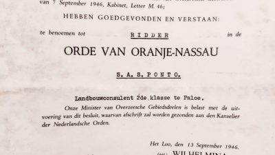 S.A.S. Ponto: From Royal Dutch Honours to Official Envoy of the Republic – Testimony of a Son of the Nation’s Service to Agriculture and Science