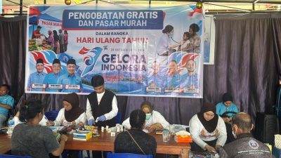 Jayapura City Gelora Party Holds Free Medical Services and Affordable Market to Mark Its 7th Anniversary